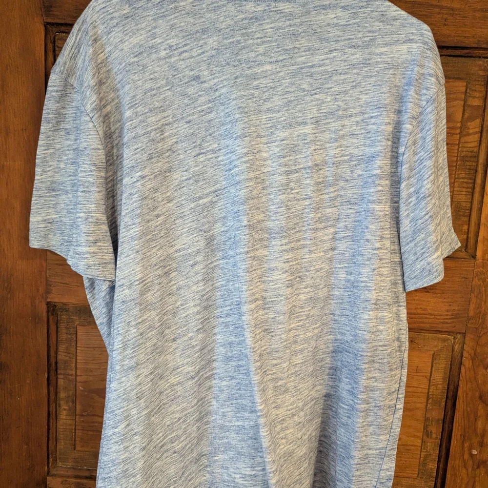 Banana Republic Henley Shirt Mens XL Blue Space Dye Moisture Wicking Excellent